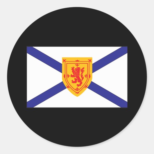 NOVA SCOTIA FLAG RONDE STICKER (Voorkant)