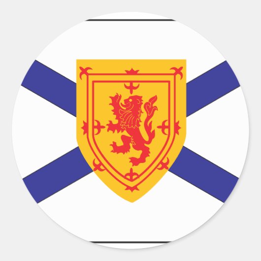 NOVA SCOTIA FLAG RONDE STICKER (Voorkant)