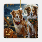 Nova Scotia Halloween Griezelig Keramisch Ornament (Achterkant)