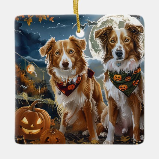 Nova Scotia Halloween Griezelig Keramisch Ornament (Voorkant)