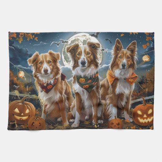Nova Scotia Halloween Griezelig Theedoek (Horizontaal)