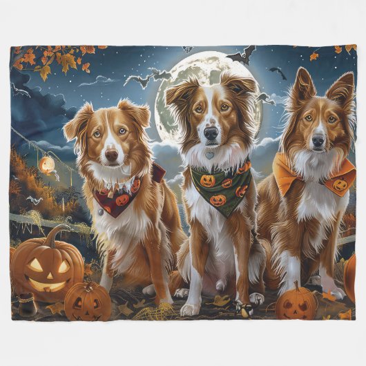 Nova Scotia Halloween Spooky Fleece Deken (Voorkant (Horizontaal))