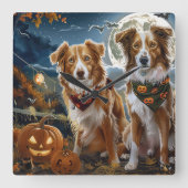 Nova Scotia Halloween Spooky Vierkante Klok (Voorkant)