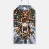 Nova Scotia Hond Rijden Motorfiets Kerstmis Cadeaulabel (Achterkant)