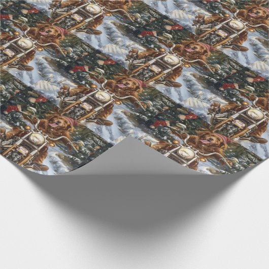 Nova Scotia Hond Rijden Motorfiets Kerstmis Cadeaupapier (Hoek)