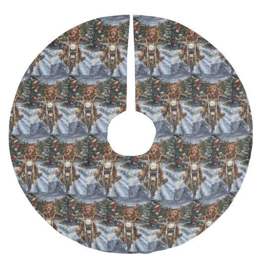 Nova Scotia Hond Rijden Motorfiets Kerstmis Kerstboom Rok (Voorkant)