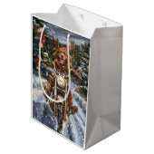 Nova Scotia Hond Rijden Motorfiets Kerstmis Medium Cadeauzakje (Achterkant Gekanteld)