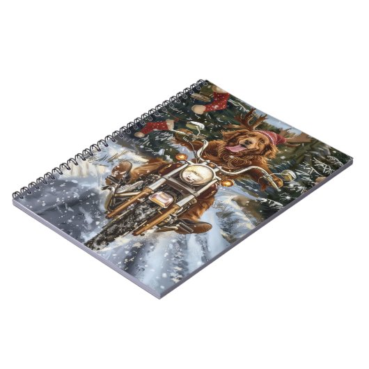 Nova Scotia Hond Rijden Motorfiets Kerstmis Notitieboek (Linkerzijde)