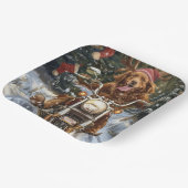 Nova Scotia Hond Rijden Motorfiets Kerstmis Papieren Bordje (Gebogen)