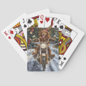 Nova Scotia Hond Rijden Motorfiets Kerstmis Pokerkaarten (Achterkant)