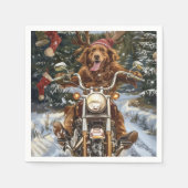 Nova Scotia Hond Rijden Motorfiets Kerstmis Servet (Voorkant)