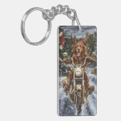 Nova Scotia Hond Rijden Motorfiets Kerstmis Sleutelhanger (Voorkant Links)