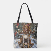 Nova Scotia Hond Rijden Motorfiets Kerstmis Tote Bag (Achterkant)