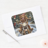 Nova Scotia Hond Rijden Motorfiets Kerstmis Vierkante Sticker (Envelop)
