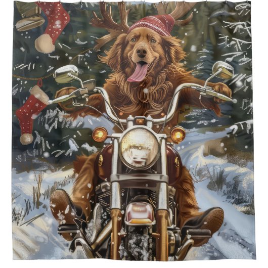 Nova Scotia Hondenkerst Douchegordijn (Voorkant)