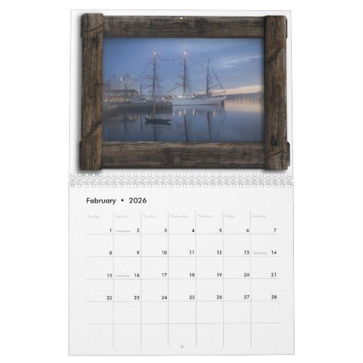 Nova Scotia in Wooden Lijsten Kalender (Feb 2026)