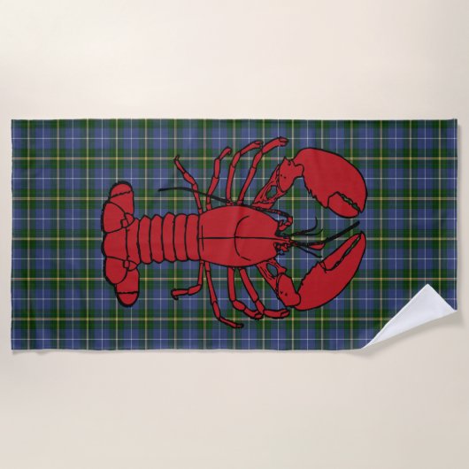 Nova Scotia lobster tartan strand dowel Strandlaken (Voorkant)