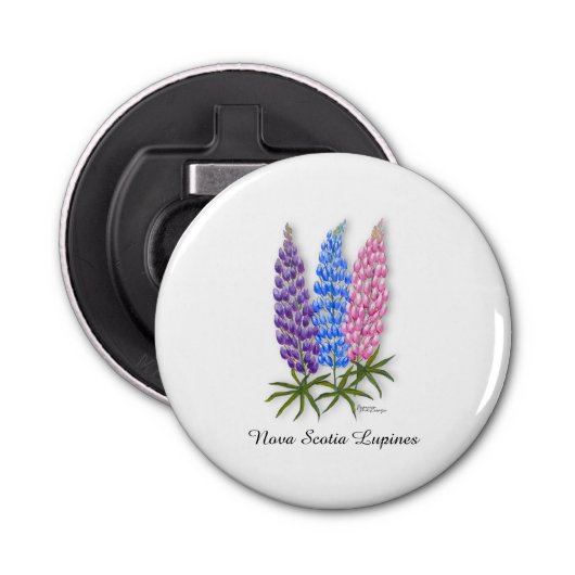Nova Scotia Lupines Button Flesopener (Voorkant)