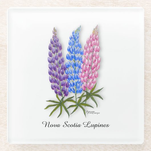 Nova Scotia Lupines Glazen Onderzetter (Voorkant)