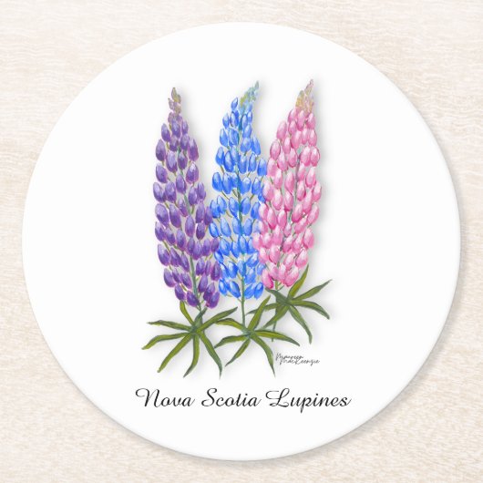 Nova Scotia Lupines Ronde Kartonnen Onderzetter (Voorkant)
