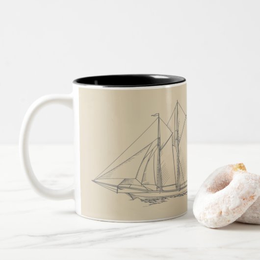 Nova Scotia Maritime Tweekleurige Koffiemok (Met donut)