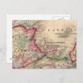 Nova Scotia, New Brunswick, Map van Mitchell Briefkaart (Voorkant / Achterkant)