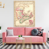 Nova Scotia, New Brunswick, Map van Mitchell Canvas Afdruk (Insitu (Woonkamer))
