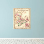 Nova Scotia, New Brunswick, Map van Mitchell Canvas Afdruk (Insitu (Houten vloer))