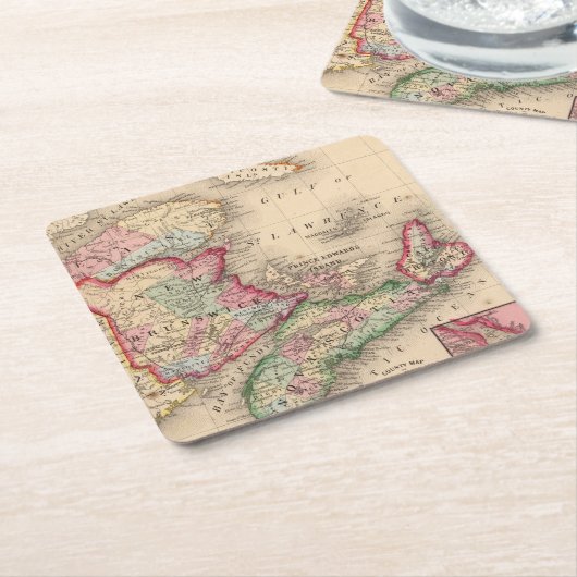 Nova Scotia, New Brunswick, Map van Mitchell Kartonnen Onderzetters (Schuin)