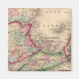 Nova Scotia, New Brunswick, Map van Mitchell Magneet