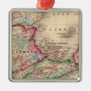 Nova Scotia, New Brunswick, Map van Mitchell Metalen Ornament