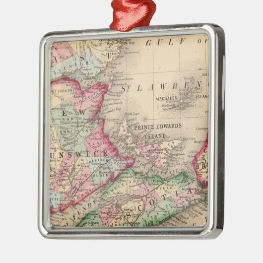Nova Scotia, New Brunswick, Map van Mitchell Metalen Ornament (Links)