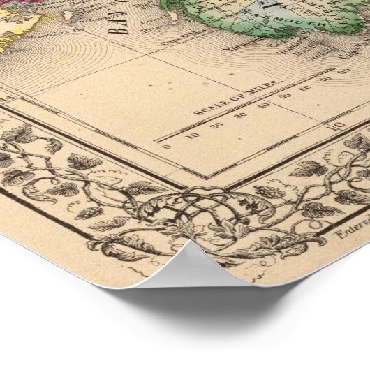 Nova Scotia, New Brunswick, Map van Mitchell Poster (Hoek)