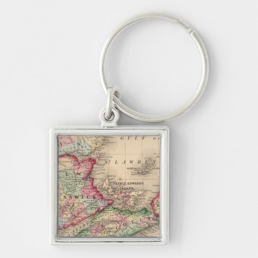 Nova Scotia, New Brunswick, Map van Mitchell Sleutelhanger (Voorkant)