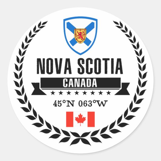 Nova Scotia Ronde Sticker (Voorkant)