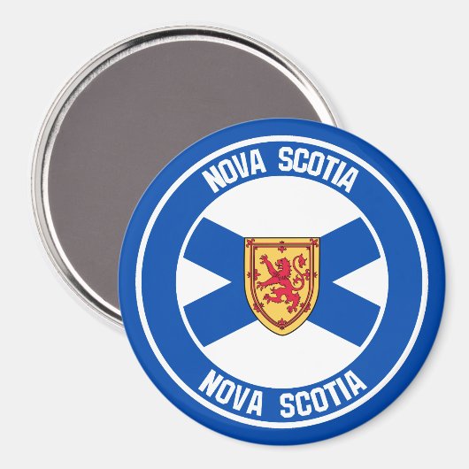 Nova Scotia Round Emblem Magneet (Voorkant / Achterkant)