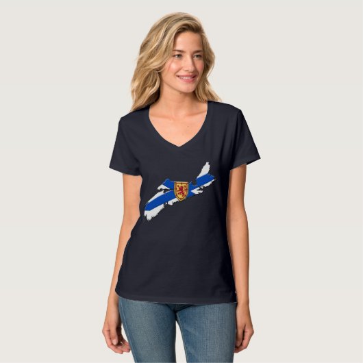 Nova Scotia shirt Halifax shirt Nova scotia-kaart (Voorkant volledig)