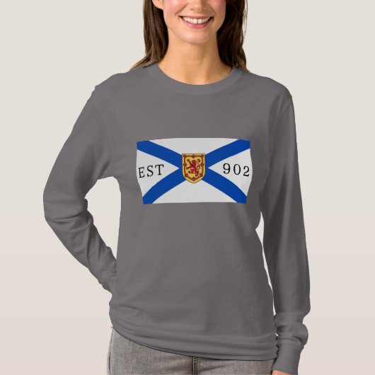 Nova Scotia shirt nova scotia flag 902 Editable (Voorkant)