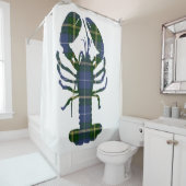 Nova Scotia Tartan Blauw douchegordijn kreeft (In situ)