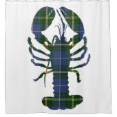 Nova Scotia Tartan Blauw douchegordijn kreeft (Voorkant)