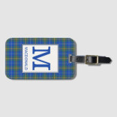 Nova Scotia Tartan Bright Blue Pset Monogram Bagagelabel (Voorkant (horizontaal))