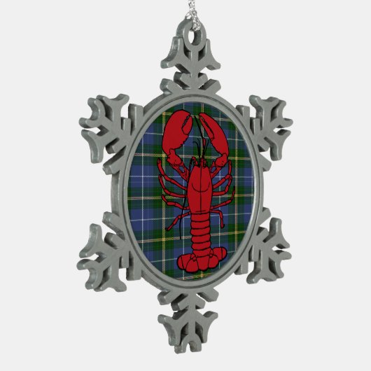 Nova Scotia Tartan kreeft snowflake ornament (Links)