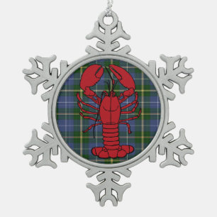 Nova Scotia Tartan kreeft snowflake ornament