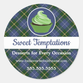 Nova Scotia Tartan Pset Cupcake bakkerij Klassic R Ronde Sticker