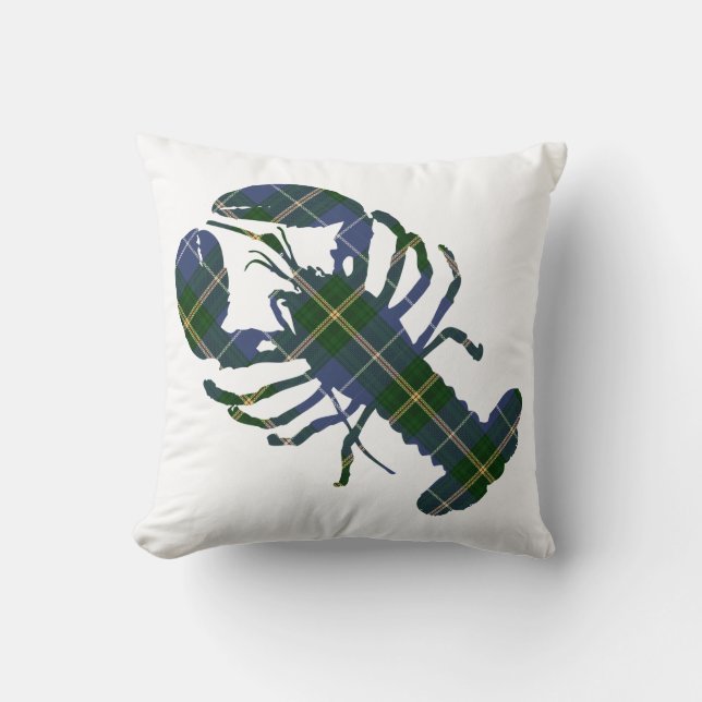Nova Scotia Tartan Pset Decorator Lobster kussen (Voorkant)