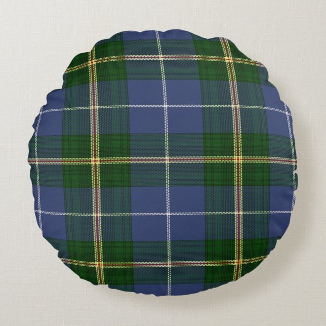 Nova Scotia Tartan Pset Decorator ronde kussen (Voorkant)
