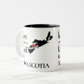 Nova Scotia thuis is waar het hart... Tweekleurige Koffiemok (Voorkant links)