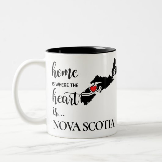 Nova Scotia thuis is waar het hart... Tweekleurige Koffiemok (Links)