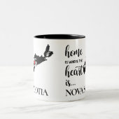 Nova Scotia thuis is waar het hart... Tweekleurige Koffiemok (Center)