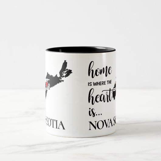 Nova Scotia thuis is waar het hart... Tweekleurige Koffiemok (Center)